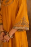 Shop_AFRIYA_Mustard Chanderi , Organza Zari, Sequins, Zardozi And Dori Kurta Set 