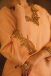 Buy_AFRIYA_Peach Organza, Chanderi Embroidery, Sequins, Zardozi And Dori Kurta Set _Online