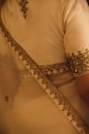 Buy_AFRIYA_Cream Organza, Chanderi Dabka And Dori Hand Work Saree & Blouse 