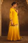 Buy_AFRIYA_Yellow , Twill, Modal, Satin, Organza Zardozi Dori Kurta Sharara Set _Online_at_Aza_Fashions