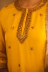 Buy_AFRIYA_Yellow , Twill, Modal, Satin, Organza Zardozi Dori Kurta Sharara Set 