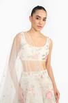 Gauri & Nainika_Ivory Tulle Embroidery, Sequins Scoop Neck Prima Vera Lehenga Set _at_Aza_Fashions