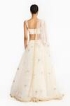 Shop_Gauri & Nainika_Ivory Tulle Embroidery, Sequins Square Neck Prima Vera Lehenga Set _at_Aza_Fashions