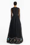 Shop Gauri & Nainika Black Silk Organza Embroidery, Metallic Thread High Neck Lattice Gown at Aza Fashions Shop_Gauri & Nainika_Black Silk Organza Embroidery, Metallic Thread High Neck Lattice Gown _at_Aza_Fashions