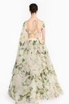 Shop Gauri & Nainika White Silk Organza Sequins Round Neck Indian Rose Printed Lehenga Set at Aza Fashions Shop_Gauri & Nainika_White Silk Organza Sequins Round Neck Indian Rose Printed Lehenga Set _at_Aza_Fashions