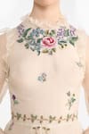 Buy_Gauri & Nainika_Ivory Silk Organza Embroidery High Neck French Angrakha 
