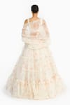 Shop_Gauri & Nainika_Off White Silk Organza Ruffles Square Neck Wildflower Printed Lehenga Set _at_Aza_Fashions