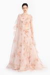 Buy Gauri & Nainika Pink Silk Organza Ruffles, Fabric Flowers, Foil Vintage Rose Lehenga Set at Aza Fashions Buy_Gauri & Nainika_Pink Silk Organza Ruffles, Fabric Flowers, Foil Vintage Rose Lehenga Set _at_Aza_Fashions