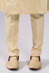 Buy_Kalpana Naik_Beige Linen, Satin, Bemberg, Silk Blossom Floral Elegance Sherwani Set _Online_at_Aza_Fashions