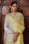 Shop_Bannhi By Priyanka Rathore_Green Silk, Organza Gota Patti, Embroidery Work Kurta Dhoti Pant And Dupatta Set _Online_at_Aza_Fashions