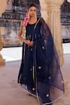 Buy Bannhi By Priyanka Rathore Navy Cotton Satin, Cotton, Silk, Organza Gota Patti, Detailed Anarkali Set Online at Aza Fashions Buy_Bannhi By Priyanka Rathore_Navy Cotton Satin, Cotton, Silk, Organza Gota Patti, Detailed Anarkali Set _Online_at_Aza_Fashions