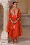 Buy Bannhi By Priyanka Rathore Orange Silk, Organza Embroidery, Mirrors, Beads, Sequins Hand Anarkali Set at Aza Fashions Buy_Bannhi By Priyanka Rathore_Orange Silk, Organza Embroidery, Mirrors, Beads, Sequins Hand Anarkali Set _at_Aza_Fashions