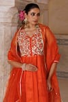 Buy Bannhi By Priyanka Rathore Orange Silk, Organza Embroidery, Mirrors, Beads, Sequins Hand Anarkali Set Online at Aza Fashions Buy_Bannhi By Priyanka Rathore_Orange Silk, Organza Embroidery, Mirrors, Beads, Sequins Hand Anarkali Set _Online_at_Aza_Fashions