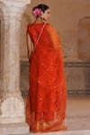 Shop Bannhi By Priyanka Rathore Orange Silk, Organza Embroidery, Mirrors, Beads, Sequins Hand Anarkali Set at Aza Fashions Shop_Bannhi By Priyanka Rathore_Orange Silk, Organza Embroidery, Mirrors, Beads, Sequins Hand Anarkali Set _at_Aza_Fashions