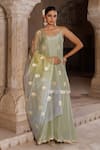 Bannhi By Priyanka Rathore_Green Silk, Organza Gota Patti, Embroidery Work Kurta And Sharara Set With Dupatta _Online_at_Aza_Fashions