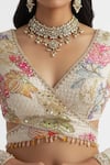 Shop_Basanti - Kapde Aur Koffee_Ivory Georgette Beads, Cut Work, Pearls, Sequins, Stones, Embroidery Lehenga Set _at_Aza_Fashions