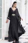 Buy Seema Thukral Black Chiffon, Satin Beads, Sequins, Metallic Jannat Embellished Draped Kaftan at Aza Fashions Buy_Seema Thukral_Black Chiffon, Satin Beads, Sequins, Metallic Jannat Embellished Draped Kaftan _at_Aza_Fashions