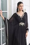 Buy Seema Thukral Black Chiffon, Satin Beads, Sequins, Metallic Jannat Embellished Draped Kaftan Online at Aza Fashions Buy_Seema Thukral_Black Chiffon, Satin Beads, Sequins, Metallic Jannat Embellished Draped Kaftan _Online_at_Aza_Fashions