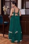 Shop_Seema Thukral_Emerald Green Chiffon, Satin, Organza Janam Embellished Blouse Lehenga Set _at_Aza_Fashions