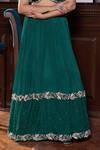 Seema Thukral_Emerald Green Chiffon, Satin, Organza Janam Embellished Blouse Lehenga Set _at_Aza_Fashions