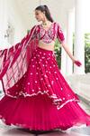 Shop Seema Thukral Pink Georgette, Satin, Organza Beads, Shivika Embellished Blouse Lehenga Set Online at Aza Fashions Shop_Seema Thukral_Pink Georgette, Satin, Organza Beads, Shivika Embellished Blouse Lehenga Set _Online_at_Aza_Fashions
