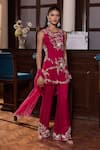 Seema Thukral Pink Georgette, Organza Sequins, Anchal Embellished Sleeveless Kurta Pant Set Online at Aza Fashions Seema Thukral_Pink Georgette, Organza Sequins, Anchal Embellished Sleeveless Kurta Pant Set _Online_at_Aza_Fashions