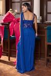 Shop_Seema Thukral_Blue Georgette, Net, Satin Beads, Sequins Ayushi Embellished Concept Saree Gown _at_Aza_Fashions