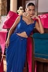 Buy Seema Thukral Blue Georgette, Satin Sequins, Beads Anania Embellished Blouse With Draped Skirt Online at Aza Fashions Buy_Seema Thukral_Blue Georgette, Satin Sequins, Beads Anania Embellished Blouse With Draped Skirt _Online_at_Aza_Fashions