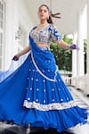 Seema Thukral Blue Georgette, Satin, Net Embroidery, Heena Embellished Blouse Lehenga Set Online at Aza Fashions Seema Thukral_Blue Georgette, Satin, Net Embroidery, Heena Embellished Blouse Lehenga Set _Online_at_Aza_Fashions
