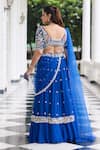 Shop Seema Thukral Blue Georgette, Satin, Net Embroidery, Heena Embellished Blouse Lehenga Set at Aza Fashions Shop_Seema Thukral_Blue Georgette, Satin, Net Embroidery, Heena Embellished Blouse Lehenga Set _at_Aza_Fashions