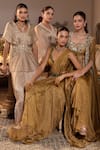 Buy_Seema Thukral_Gold Tissue, Satin Embroidery, Sequins, Stones, Navya Embellished Cape Skirt Set _Online_at_Aza_Fashions