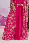 Seema Thukral Fuchsia Organza, Georgette, Satin Embroidery, Saanvi Printed Blouse With Sharara Online at Aza Fashions Seema Thukral_Fuchsia Organza, Georgette, Satin Embroidery, Saanvi Printed Blouse With Sharara _Online_at_Aza_Fashions