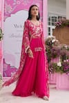 Buy Seema Thukral Fuchsia Organza, Georgette, Satin Embroidery, Saanvi Printed Blouse With Sharara Online at Aza Fashions Buy_Seema Thukral_Fuchsia Organza, Georgette, Satin Embroidery, Saanvi Printed Blouse With Sharara _Online_at_Aza_Fashions