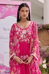 Seema Thukral Fuchsia Organza, Georgette, Satin Embroidery, Saanvi Printed Blouse With Sharara at Aza Fashions Seema Thukral_Fuchsia Organza, Georgette, Satin Embroidery, Saanvi Printed Blouse With Sharara _at_Aza_Fashions