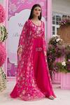 Buy Seema Thukral Fuchsia Organza, Georgette, Satin Embroidery, Saanvi Printed Blouse With Sharara Buy_Seema Thukral_Fuchsia Organza, Georgette, Satin Embroidery, Saanvi Printed Blouse With Sharara