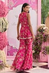 Shop Seema Thukral Pink Organza, Satin Embroidery, Mahima Printed Peplum Top And Flared Pant Set at Aza Fashions Shop_Seema Thukral_Pink Organza, Satin Embroidery, Mahima Printed Peplum Top And Flared Pant Set _at_Aza_Fashions