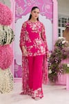 Buy_Seema Thukral_Pink Georgette, Organza Embroidery, Foil Printing Sanam Embellished Kurta Set _at_Aza_Fashions