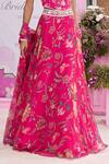 Buy_Seema Thukral_Fuchsia Georgette, Organza Naina Printed Embellished Corset Skirt Set _Online_at_Aza_Fashions