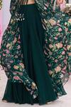 Seema Thukral Emerald Green Organza, Georgette Suvra Printed Embellished Blouse With Sharara Online at Aza Fashions Seema Thukral_Emerald Green Organza, Georgette Suvra Printed Embellished Blouse With Sharara _Online_at_Aza_Fashions