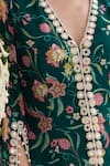 Seema Thukral_Emerald Green Georgette, Sheena Printed Embellished Jacket And Flared Pant Set _at_Aza_Fashions