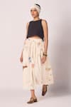 Buy_The Summer House_Cream Cambric, Cotton Maud Zodiac Print Midi Skirt _at_Aza_Fashions
