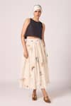 Shop_The Summer House_Cream Cambric, Cotton Maud Zodiac Print Midi Skirt _at_Aza_Fashions