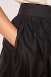 The Summer House_Black Chanderi Sahir Handwoven Gathered Skirt _at_Aza_Fashions