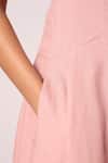 Shop_The Summer House_Pink Linen Round Neck Pyxis Rose Solid Midi Dress 