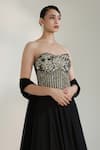 Libas Cafe by Nidhi & Ashish Black Satin Beads, Sequins, Metallic Eclipse Embroidered Corset Lehenga Set Online at Aza Fashions Libas Cafe by Nidhi & Ashish_Black Satin Beads, Sequins, Metallic Eclipse Embroidered Corset Lehenga Set _Online_at_Aza_Fashions