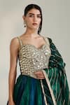 Shop Libas Cafe by Nidhi & Ashish Blue Organza Mirrors, Zari, Embroidery, Gota Patti Prism Corset Lehenga Set Online at Aza Fashions Shop_Libas Cafe by Nidhi & Ashish_Blue Organza Mirrors, Zari, Embroidery, Gota Patti Prism Corset Lehenga Set _Online_at_Aza_Fashions