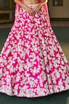 Buy_Seema Gujral_Fuchsia Silk, Organza Embroidery, Pearls, Sequins, Thread Work Lehenga Set _Online_at_Aza_Fashions