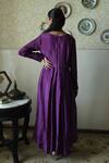 Shop_Shorshe Clothing_Purple Silk Embroidery, Lace V-neck Princess Hand Dress _at_Aza_Fashions
