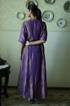 Shop_Shorshe Clothing_Purple Tissue Embroidery, Lace V-neck Sashiko Hand Kurta _at_Aza_Fashions