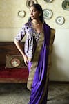Buy_Shorshe Clothing_Purple Silk Lace, Embroidery, Zari Ashoka Saree _Online_at_Aza_Fashions